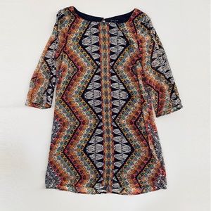 As U Wish Boho Printed Chiffon Shift Dress